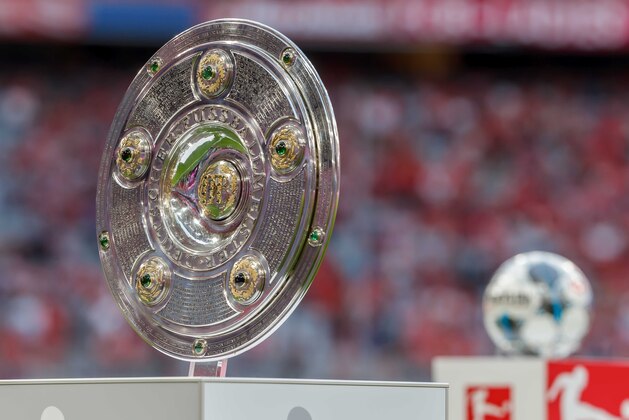 MUNICH, GERMANY - AUGUST 16: The trophy is seen prior to the Bundesliga match between FC Bayern Muenchen and Hertha BSC at Allianz Arena on August 16, 2019 in Munich, Germany. (Photo by TF-Images/ Getty Images)