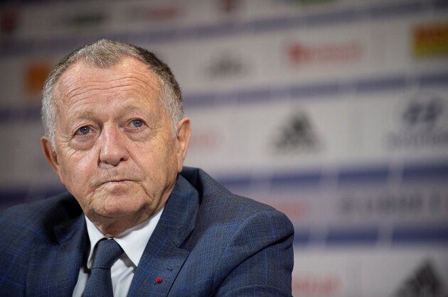 Olympique Lyonnais' President Jean-Michel Aulas attends a press conference to present the club's new head coach on October 15, 2019 in Decines-Charpieu, near Lyon. (Photo by ROMAIN LAFABREGUE / AFP) (Photo by ROMAIN LAFABREGUE/AFP via Getty Images)
