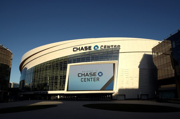 SAN FRANCISCO, CALIFORNIA - MARCH 12:  An exterior view of the Chase Center, where the NBA Golden State Warriors play on March 12, 2020 in San Francisco, California. The Warriors were supposed to host the Brooklyn Nets tonight, but the game was postponed due to the coronavirus.  The NBA, NHL, NCAA and MLB have all announced cancellations or postponements of events because of the COVID-19.  (Photo by Ezra Shaw/Getty Images)