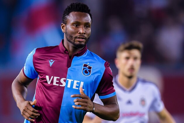 John Obi Mikel of Trabzonspor AS during the Turkish Spor Toto Super Lig match between Trabzonspor AS and Besiktas AS at the Senol Gunes stadium on September 29, 2019 in Trabzon, Turkey(Photo by VI Images via Getty Images)