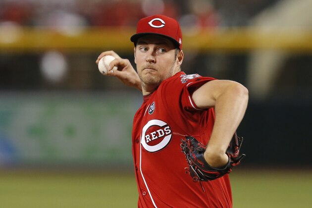 Cincinnati Reds pitcher Trevor Bauer throws against the Arizona Diamondbacks in the first inning during a baseball game, Sunday, Sept. 15, 2019, in Phoenix. (AP Photo/Rick Scuteri)