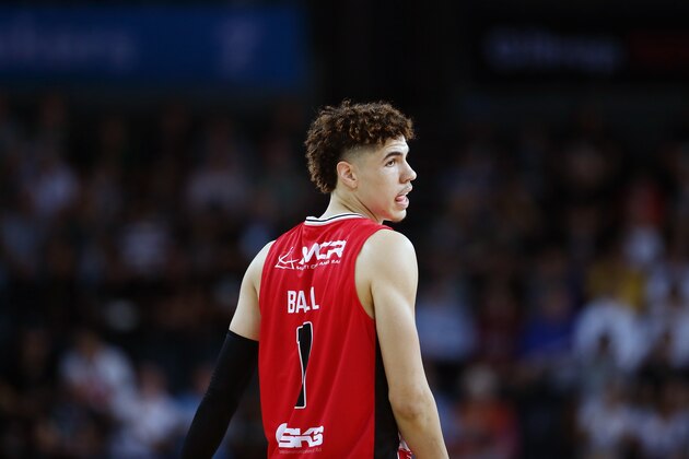 AUCKLAND, NEW ZEALAND - NOVEMBER 30: LaMelo Ball of the Hawks looks on during the round 9 NBL match between the New Zealand Breakers and the Illawarra Hawks at Spark Arena on November 30, 2019 in Auckland, New Zealand. (Photo by Anthony Au-Yeung/Getty Images)
