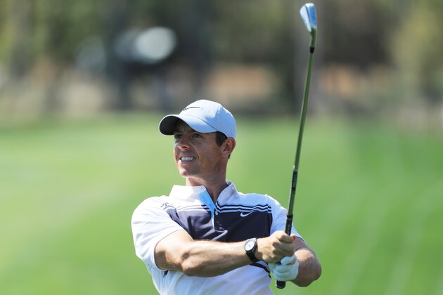 PONTE VEDRA BEACH, FLORIDA - MARCH 12: Rory McIlroy of Northern Ireland plays a shot on the fourth hole during the first round of The PLAYERS Championship on The Stadium Course at TPC Sawgrass on March 12, 2020 in Ponte Vedra Beach, Florida. (Photo by Matt Sullivan/Getty Images)