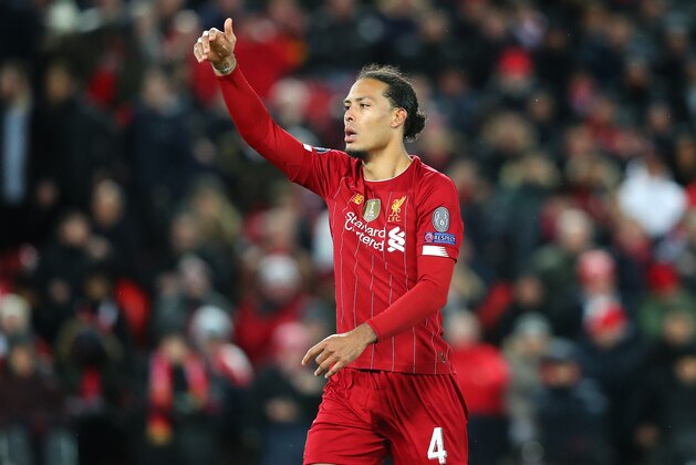 LIVERPOOL, ENGLAND - MARCH 11: Virgil van Dijk of Liverpool looks on during the UEFA Champions League round of 16 second leg match between Liverpool FC and Atletico Madrid at Anfield on March 11, 2020 in Liverpool, United Kingdom. (Photo by Alex Livesey - Danehouse/Getty Images) LIVERPOOL, ENGLAND - MARCH 11: Virgil van Dijk of Liverpool looks on during the UEFA Champions League round of 16 second leg match between Liverpool FC and Atletico Madrid at Anfield on March 11, 2020 in Liverpool, United Kingdom. (Photo by Alex Livesey - Danehouse/Getty Images)