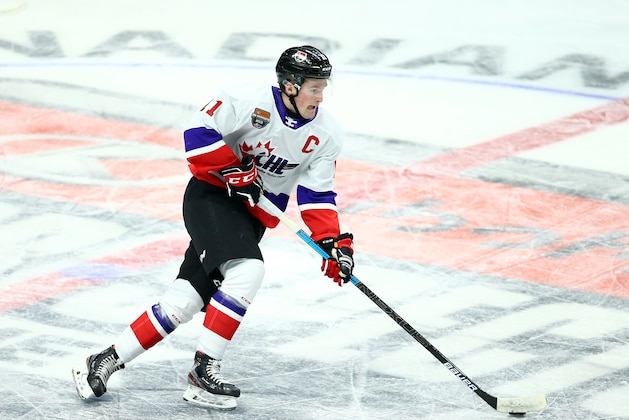 HAMILTON, ON - JANUARY 16:  Alexis Lafreniere #11 of Team White skates during the 2020 CHL/NHL Top Prospects Game against Team Red at FirstOntario Centre on January 16, 2020 in Hamilton, Canada.  (Photo by Vaughn Ridley/Getty Images)