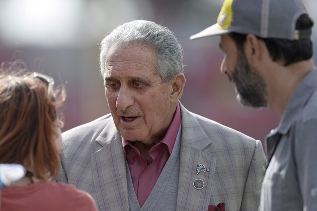 Atlanta Falcons owner Arthur Blank before an NFL football game against the Tampa Bay Buccaneers Sunday, Dec. 29, 2019, in Tampa, Fla. (AP Photo/Jason Behnken)