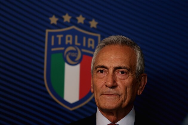 ROME, ITALY - FEBRUARY 24:  FIGC President Gabriele Gravina attends the press conference after the Italian Football Federation (FIGC) federal council meeting on February 24, 2020 in Rome, Italy.  (Photo by Paolo Bruno/Getty Images)