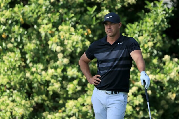 PONTE VEDRA BEACH, FLORIDA - MARCH 12: 	Brooks Koepka of the United States on the 11th tee during the first round of The PLAYERS Championship on The Stadium Course at TPC Sawgrass on March 12, 2020 in Ponte Vedra Beach, Florida. (Photo by Sam Greenwood/Getty Images)