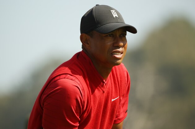 PACIFIC PALISADES, CALIFORNIA - FEBRUARY 16: Tiger Woods of the United States stands on the 13th hole during the final round of the Genesis Invitational on February 16, 2020 in Pacific Palisades, California. (Photo by Katelyn Mulcahy/Getty Images)