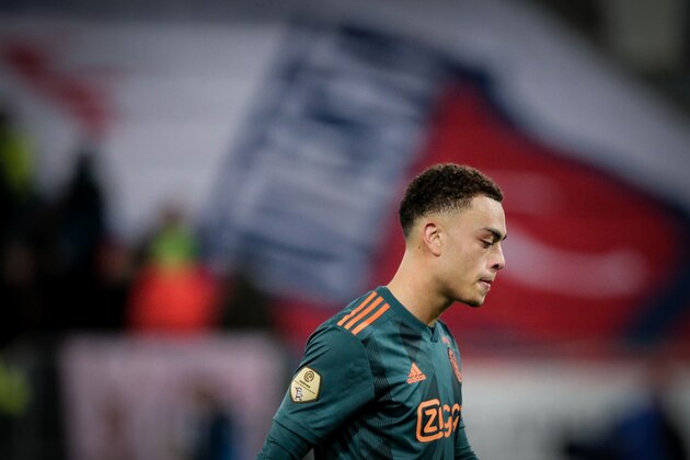 UTRECHT, NETHERLANDS - MARCH 4: Sergino Dest of Ajax during the Dutch KNVB Beker  match between FC Utrecht v Ajax at the Stadium Galgenwaard on March 4, 2020 in Utrecht Netherlands (Photo by Erwin Spek/Soccrates/Getty Images)