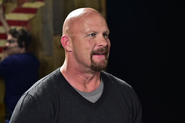 ATLANTA, GA - SEPTEMBER 18:  Former WWE Wrestler Stone Cold Steve Austin shooting a Wndy's Commerical at PC&E Studio  on September 18, 2014 in Atlanta, Georgia.  (Photo by Moses Robinson/Getty Images for Wendy's)