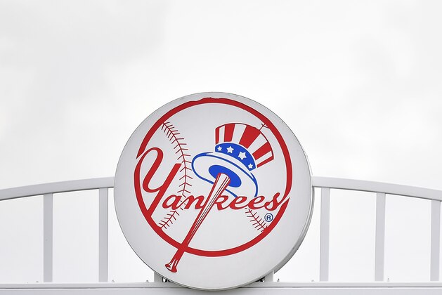 TAMPA, FLORIDA - FEBRUARY 26: A detailed view of the New York Yankees logo on top of Steinbrenner Field before the spring training game between the New York Yankees and the Washington Nationals at Steinbrenner Field on February 26, 2020 in Tampa, Florida. (Photo by Mark Brown/Getty Images)