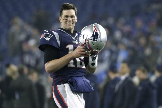 New England Patriots quarterback Tom Brady warms up before an NFL wild-card playoff football game against the Tennessee Titans, Saturday, Jan. 4, 2020, in Foxborough, Mass. (AP Photo/Elise Amendola)