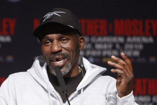 FILE - In this April 28, 2010, file photo, boxer Floyd Mayweather Jr.'s trainer and uncle, Roger Mayweather, speaks during a news conference at the MGM Grand in Las Vegas. Las Vegas police say Roger Mayweather is missing. He was last seen around 3 p.m. Saturday, July 30, 2016, less than a mile away from Mayweather Boxing Club. Authorities say the 55-year-old suffers from several known medical issues and does not have his medication. (AP Photo/Isaac Brekken, File)