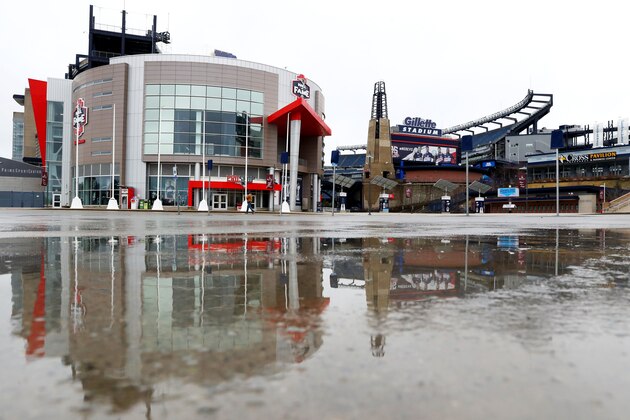 FOXBOROUGH, MASSACHUSETTS - MARCH 17:  A view of Gillette Stadium, the home of the New England Patriots, on March 17, 2020 in Foxborough, Massachusetts. Quarterback Tom Brady announced he will leave the New England Patriots after 20 seasons with the team to enter free agency. (Photo by Maddie Meyer/Getty Images)