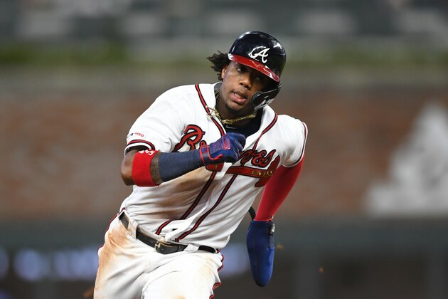Atlanta Braves' Ronald Acuna Jr. runs to third base during a baseball game against the San Francisco Giants, Saturday, Sept. 21, 2019, in Atlanta. The Braves won 8-1. (AP Photo/John Amis) Atlanta Braves' Ronald Acuna Jr. runs to third base during a baseball game against the San Francisco Giants, Saturday, Sept. 21, 2019, in Atlanta. The Braves won 8-1. (AP Photo/John Amis)