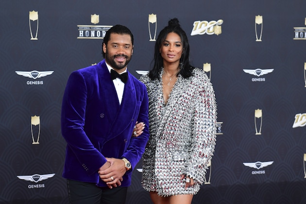 IMAGE DISTRIBUTED FOR NFL - Russell Wilson and Ciara arrive for the 9th Annual NFL Honors at the Adrienne Arsht Center in Miami on Saturday, Feb. 1, 2020. (Joy Asico/AP Images for NFL)