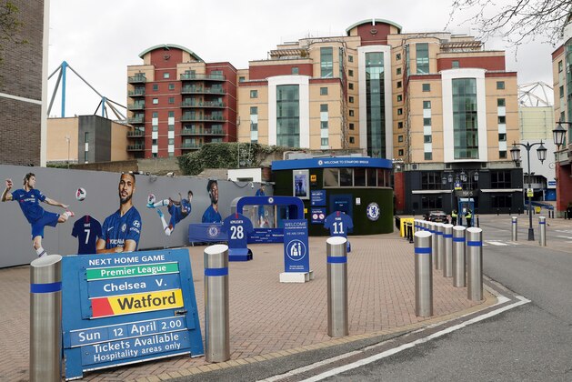 LONDON, ENGLAND - MARCH 14: General view of the fixture board the stadium showing the next Chelsea fixture against Watford in 29 days time. All Premier League matches are postponed until at least April 3rd due to the Coronavirus Covid-19 pandemic at Stamford Bridge on March 14, 2020 in London, England. (Photo by Catherine Ivill/Getty Images)