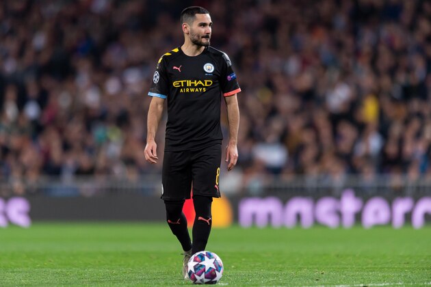 MADRID, SPAIN - FEBRUARY 26: (BILD ZEITUNG OUT) Ilkay Gundogan of Manchester City looks on during the UEFA Champions League round of 16 first leg match between Real Madrid and Manchester City at Bernabeu on February 26, 2020 in Madrid, Spain. (Photo by Alejandro Rios/DeFodi Images via Getty Images)