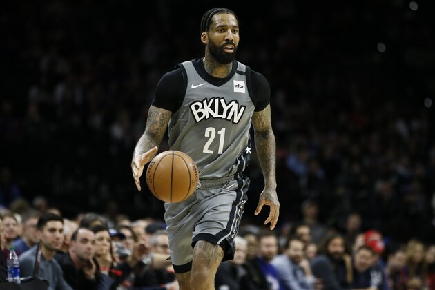 Brooklyn Nets' Wilson Chandler plays during an NBA basketball game against the Philadelphia 76ers, Thursday, Feb. 20, 2020, in Philadelphia. (AP Photo/Matt Slocum)