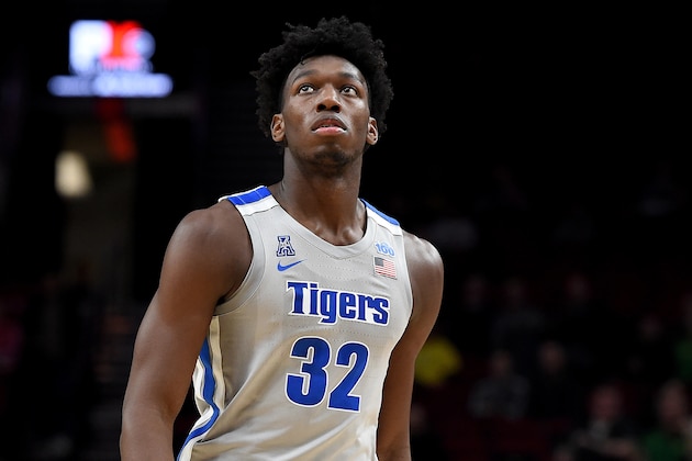 PORTLAND, OREGON - NOVEMBER 12: James Wiseman #32 of the Memphis Tigers walks up court during the first half of the game against the Oregon Ducks between the Oregon Ducks and Memphis Grizzlies at Moda Center on November 12, 2019 in Portland, Oregon. (Photo by Steve Dykes/Getty Images)