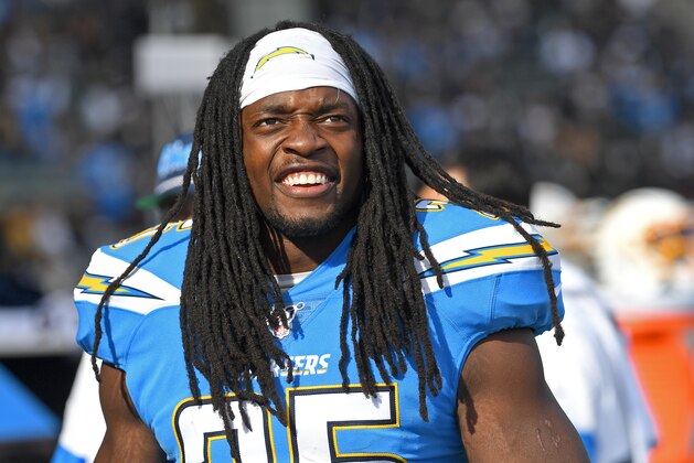 CARSON, CA - DECEMBER 22: Running back Melvin Gordon #25 of the Los Angeles Chargers looks on during the game against the Oakland Raiders at Dignity Health Sports Park on December 22, 2019 in Carson, California. (Photo by Jayne Kamin-Oncea/Getty Images)