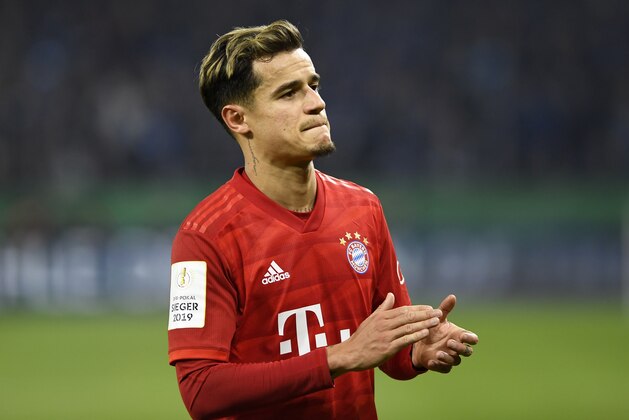 GELSENKIRCHEN, GERMANY - MARCH 03: (BILD ZEITUNG OUT) Philippe Coutinho of Bayern Muenchen looks on after the DFB Cup quarterfinal match between FC Schalke 04 and FC Bayern Muenchen at Veltins Arena on March 3, 2020 in Gelsenkirchen, Germany. (Photo by Ralf Treese/DeFodi Images via Getty Images)