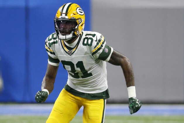 Green Bay Packers wide receiver Geronimo Allison in action during the second half of an NFL football game against the Detroit Lions, Sunday, Dec. 29, 2019, in Detroit. (AP Photo/Rick Osentoski) Green Bay Packers wide receiver Geronimo Allison in action during the second half of an NFL football game against the Detroit Lions, Sunday, Dec. 29, 2019, in Detroit. (AP Photo/Rick Osentoski)