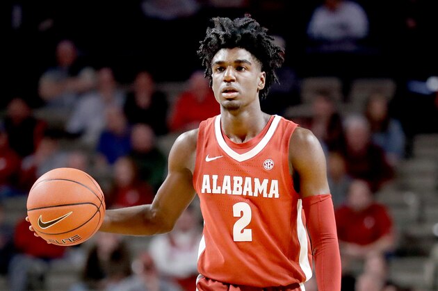 Alabama guard Kira Lewis Jr. plays against Vanderbilt in an NCAA college basketball game Wed., Jan. 22, 2020, in Nashville, Tenn. (AP Photo/Mark Humphrey)