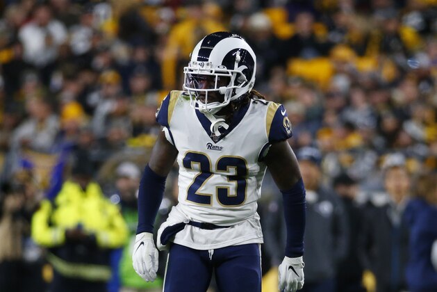 PITTSBURGH, PA - NOVEMBER 10:  Nickell Robey-Coleman #23 of the Los Angeles Rams in action against the Pittsburgh Steelers on November 10, 2019 at Heinz Field in Pittsburgh, Pennsylvania.  (Photo by Justin K. Aller/Getty Images)