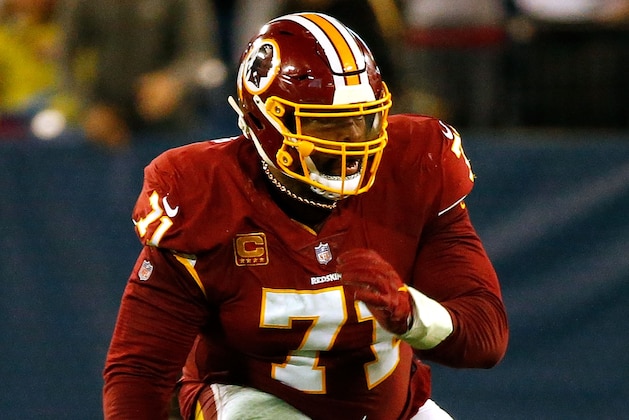NASHVILLE, TN - DECEMBER 22:  Trent Williams #71 of the Washington Redskins plays against the Tennessee Titans at Nissan Stadium on December 22, 2018 in Nashville, Tennessee.  (Photo by Frederick Breedon/Getty Images)