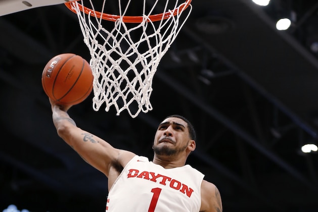 Dayton forward Obi Toppin (1) dunks against Davidson during the second half of an NCAA college basketball game Friday, Feb. 28, 2020, in Dayton, Ohio. Dayton won 82-67. (AP Photo/Gary Landers) Dayton forward Obi Toppin (1) dunks against Davidson during the second half of an NCAA college basketball game Friday, Feb. 28, 2020, in Dayton, Ohio. Dayton won 82-67. (AP Photo/Gary Landers)