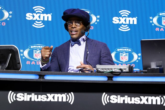 MIAMI, FLORIDA - JANUARY 31: NFL quarterback Cam Newton of the Carolina Panthers speaks onstage during day 3 of SiriusXM at Super Bowl LIV on January 31, 2020 in Miami, Florida. (Photo by Cindy Ord/Getty Images for SiriusXM )