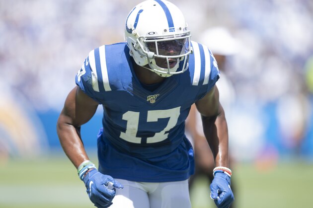 Indianapolis Colts wide receiver Devin Funchess during an NFL football game against the Los Angeles Chargers, Sunday, Sept. 8, 2019, in Carson, Calif. (AP Photo/Kyusung Gong)