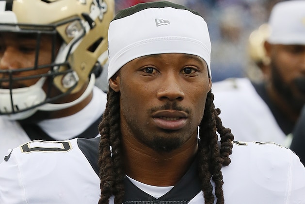 NASHVILLE, TENNESSEE - DECEMBER 22:  Janoris Jenkins #20 of the New Orleans Saints watches from the sideline during a game against the Tennessee Titans at Nissan Stadium on December 22, 2019 in Nashville, Tennessee. (Photo by Frederick Breedon/Getty Images)
