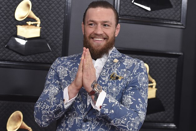 Conor McGregor arrives at the 62nd annual Grammy Awards at the Staples Center on Sunday, Jan. 26, 2020, in Los Angeles. (Photo by Jordan Strauss/Invision/AP)