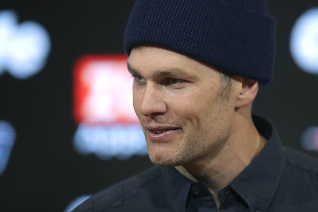 New England Patriots quarterback Tom Brady speaks to the media following an NFL wild-card playoff football game against the Tennessee Titans, Saturday, Jan. 4, 2020, in Foxborough, Mass. (AP Photo/Charles Krupa)