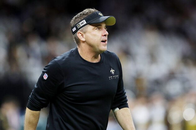 NEW ORLEANS, LOUISIANA - JANUARY 05: Head coach Sean Payton of the New Orleans Saints reacts on the field before the NFC Wild Card Playoff game against the Minnesota Vikings at Mercedes Benz Superdome on January 05, 2020 in New Orleans, Louisiana. (Photo by Kevin C. Cox/Getty Images)