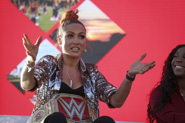 NEWPORT BEACH, CALIFORNIA - OCTOBER 21: WWE Raw champion Becky Lynch speaks at the espnW Women + Sports Summit held at The Resort at Pelican Hill on October 21, 2019 in Newport Beach, California. (Photo by Meg Oliphant/Getty Images)