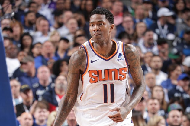 DALLAS, TX - APRIL 9: Jamal Crawford #11 of the Phoenix Suns handles the ball against the Dallas Mavericks on April 9, 2019 at the American Airlines Center in Dallas, Texas. NOTE TO USER: User expressly acknowledges and agrees that, by downloading and or using this photograph, User is consenting to the terms and conditions of the Getty Images License Agreement. Mandatory Copyright Notice: Copyright 2019 NBAE (Photo by Glenn James/NBAE via Getty Images)