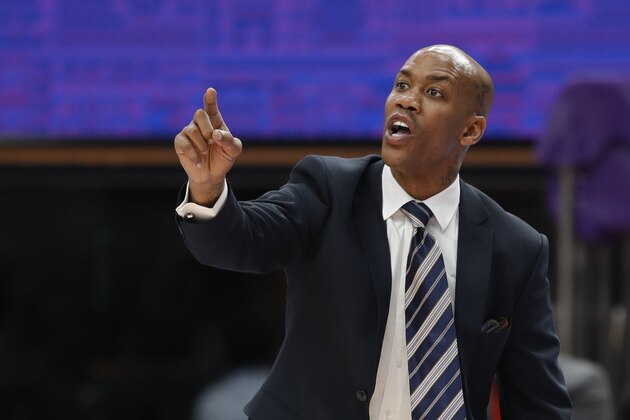 BEIJING, CHINA - NOVEMBER 05: Head coach Stephon Marbury of Beijing Begcl reacts during 2019/2020 CBA League - Beijing Begcl v Shanghai Sharks at National Olympic Sports Center on November 5, 2019 in Beijing, China. (Photo by Fred Lee/Getty Images)