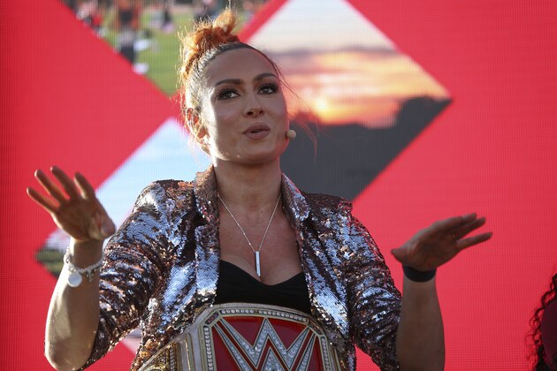 NEWPORT BEACH, CALIFORNIA - OCTOBER 21: WWE Raw champion Becky Lynch speaks at the espnW Women + Sports Summit held at The Resort at Pelican Hill on October 21, 2019 in Newport Beach, California. (Photo by Meg Oliphant/Getty Images)