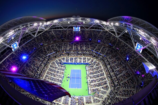 NEW YORK, NY - AUGUST 29:  A general view of Arthur Ashe Stadium as Serena Williams of the United States and Carina Witthoeft of Germany take the court prior to their women's singles second round match on Day Three of the 2018 US Open at the USTA Billie Jean King National Tennis Center on August 29, 2018 in the Flushing neighborhood of the Queens borough of New York City.  (Photo by Julian Finney/Getty Images)