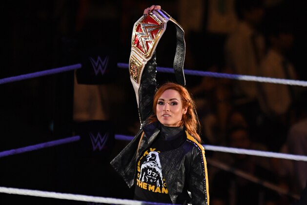 TOKYO,JAPAN - JUNE 28: Becky Lynch enters the ring during the WWE Live Tokyo at Ryogoku Kokugikan on June 28, 2019 in Tokyo, Japan. (Photo by Etsuo Hara/Getty Images)