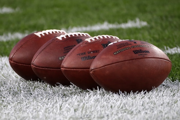 NFL Wilson footballs sit on the field during warmups before an NFL football game between the Pittsburgh Steelers and the Cincinnati Bengals at Heinz Field in Pittsburgh, Monday, Sept. 30, 2019. (AP Photo/Don Wright) NFL Wilson footballs sit on the field during warmups before an NFL football game between the Pittsburgh Steelers and the Cincinnati Bengals at Heinz Field in Pittsburgh, Monday, Sept. 30, 2019. (AP Photo/Don Wright)
