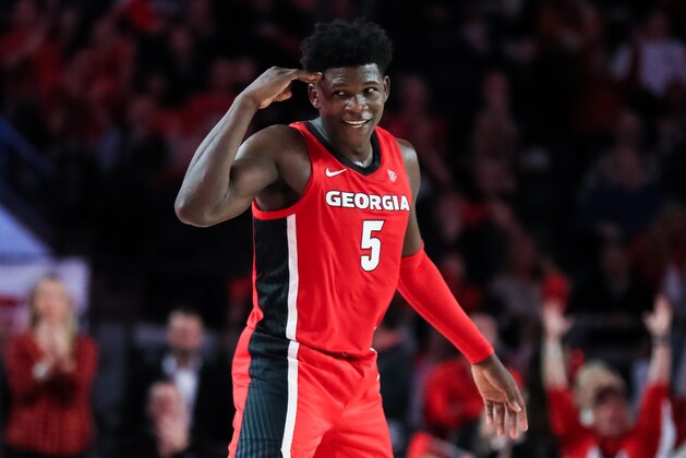 ATHENS, GA - FEBRUARY 19: Anthony Edwards #5 of the Georgia Bulldogs gestures during a game against the Auburn Tigers at Stegeman Coliseum on February 19, 2020 in Athens, Georgia. (Photo by Carmen Mandato/Getty Images) ATHENS, GA - FEBRUARY 19: Anthony Edwards #5 of the Georgia Bulldogs gestures during a game against the Auburn Tigers at Stegeman Coliseum on February 19, 2020 in Athens, Georgia. (Photo by Carmen Mandato/Getty Images)