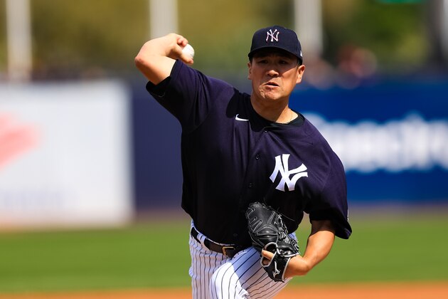 TAMPA, FL - MARCH 3: Masahiro Tanaka #19 of the New York Yankees delivers during a spring training game against the Boston Red Sox at Steinbrenner Field on March 3, 2020 in Tampa, Florida. (Photo by Carmen Mandato/Getty Images)
