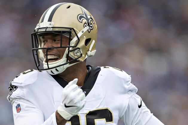 NASHVILLE, TN - DECEMBER 22:  P.J. Williams #26 of the New Orleans Saints celebrates after sacking Ryan Tannehill #17 of the Tennessee Titans at Nissan Stadium on December 22, 2019 in Nashville, Tennessee. The Saints defeated the Titans 38-28.  (Photo by Wesley Hitt/Getty Images)
