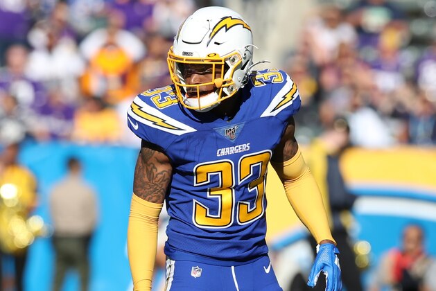 CARSON, CA - DECEMBER 15:  Derwin James Jr. #33 of the Los Angeles Chargers in action during the game against the Minnesota Vikings at Dignity Health Sports Park on December 15, 2019 in Carson, California.  The Vikings defeated the Chargers 39-10.  (Photo by Rob Leiter via Getty Images)