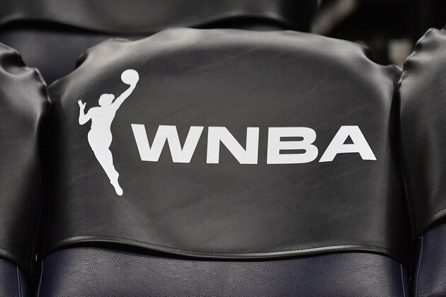 MINNEAPOLIS, MINNESOTA - MAY 25:  The new WNBA logo is seen on a chair back during a game between the Minnesota Lynx and the Chicago Sky at Target Center on May 25, 2019 in Minneapolis, Minnesota. NOTE TO USER: User expressly acknowledges and agrees that, by downloading and or using this photograph, User is consenting to the terms and conditions of the Getty Images License Agreement.  (Photo by Sam Wasson/Getty Images)
